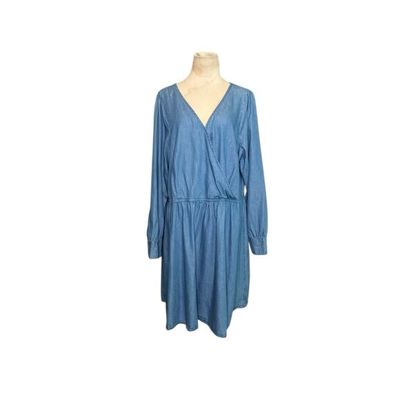Red Camel blue chambray long sleeves dress size 3X - Picture 1 of 11